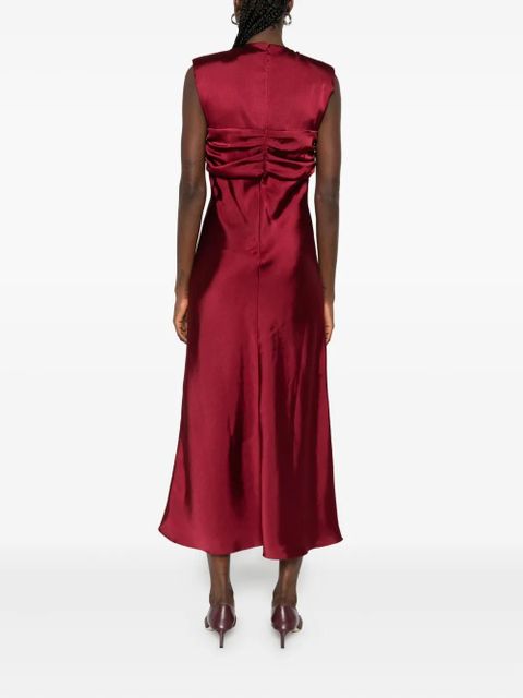 SANDRO V-neck sleeveless midi dress - Red