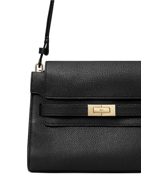 Tory Burch Lee Radziwill pebble-leather flap shoulder bag - Black