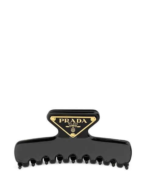 Prada triangle-logo hair clip - Black - zdjęcie produktu nr 1
