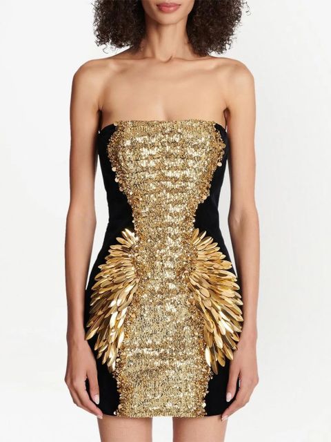 Balmain sequin-embellished mini dress - Black