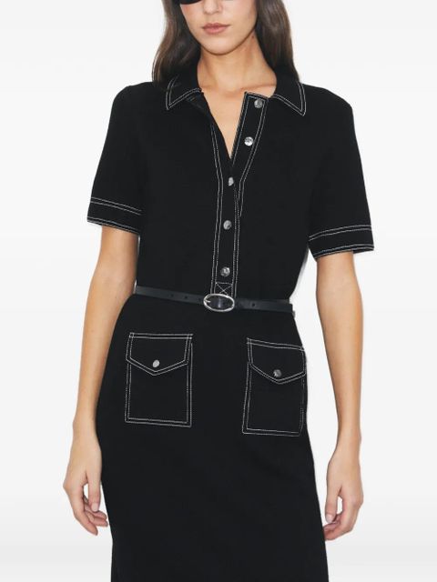 Tory Burch topstitch mini dress - Black
