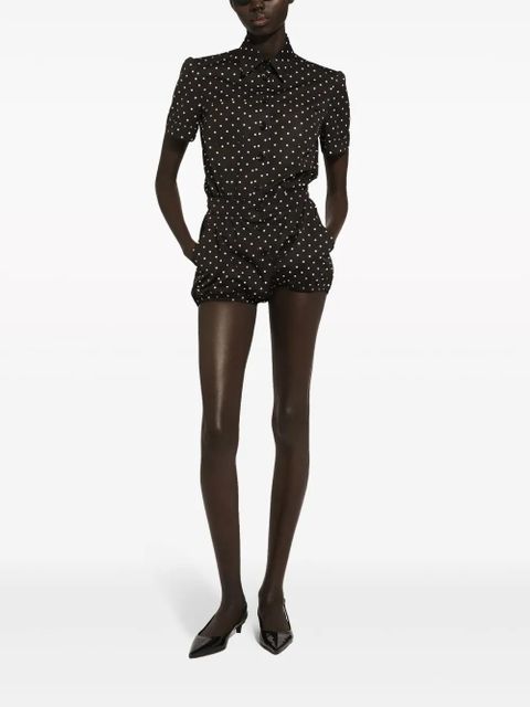 Dolce & Gabbana polka-dot cotton playsuit - Black