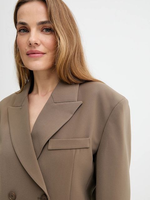 ISABELLE BLANCHE marynarka kolor zielony dwurzędowa gładka IS25FW-J049-T001