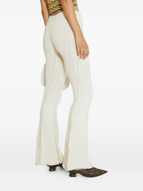 Isa Boulder ribbed embellished trousers - White
