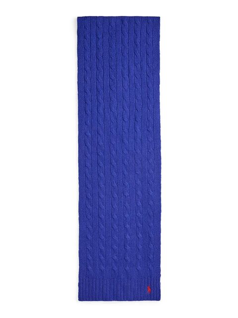 Polo Ralph Lauren szalik wełniany damski kolor granatowy gładki 455956296