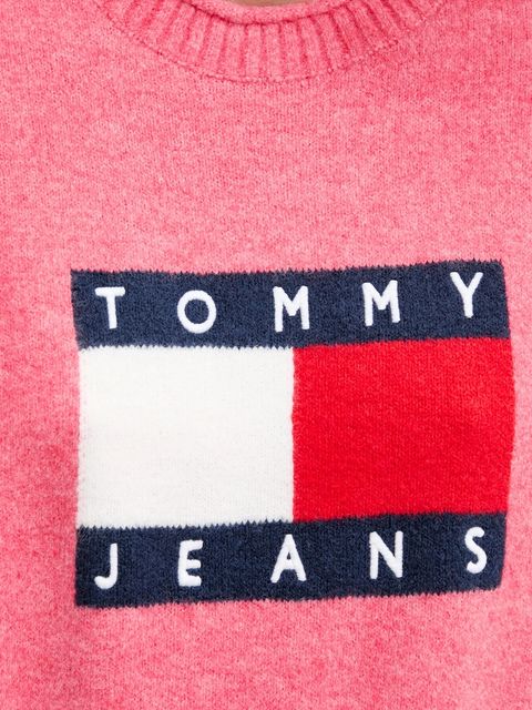 Tommy Jeans sweter z dodatkiem wełny damski kolor różowy lekki DW0DW21782 - zdjęcie produktu nr 2