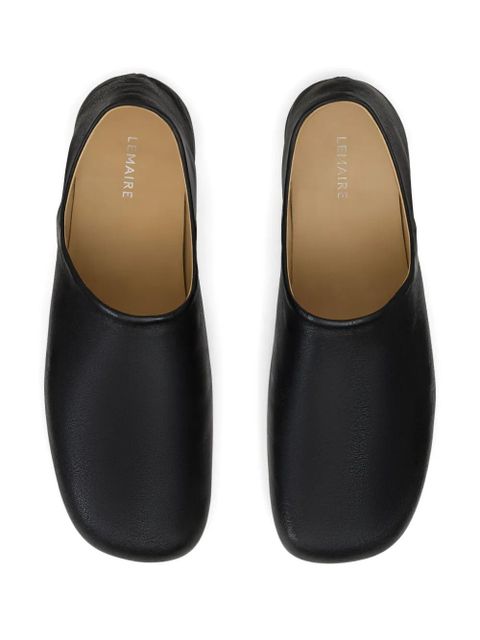 LEMAIRE folding-heel leather slippers - Black