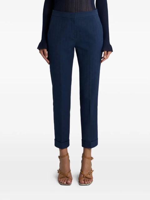 ETRO jacquard cropped trousers - Blue