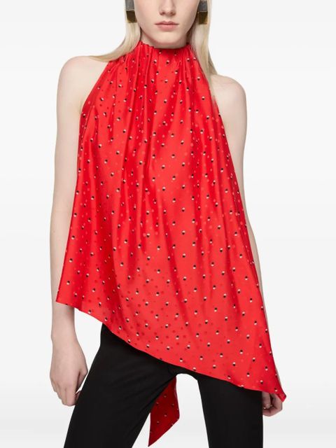 Acne Studios bow-detail asymmetric top - Red