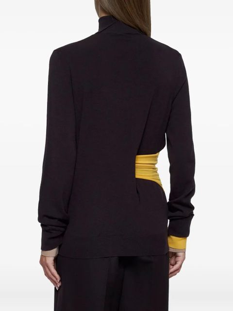 FENDI turtleneck waistband-detail sweater - Black