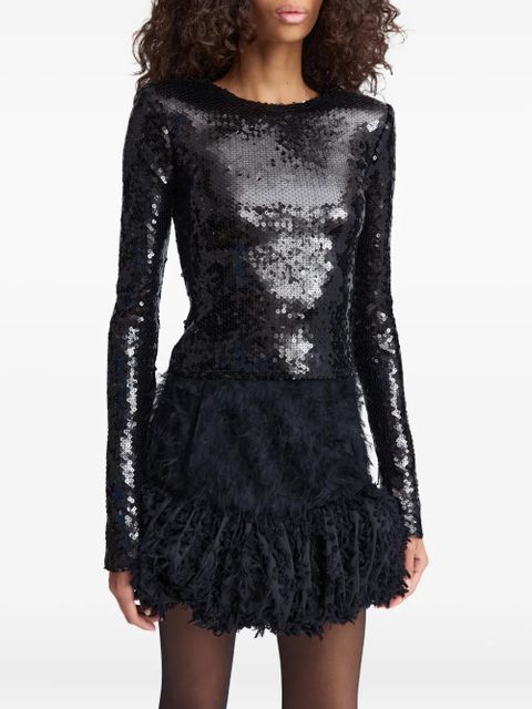 16Arlington Loida sequinned T-shirt - Black