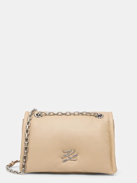 Karl Lagerfeld torebka skórzana kolor beżowy A1W30173 - zdjęcie produktu nr 1