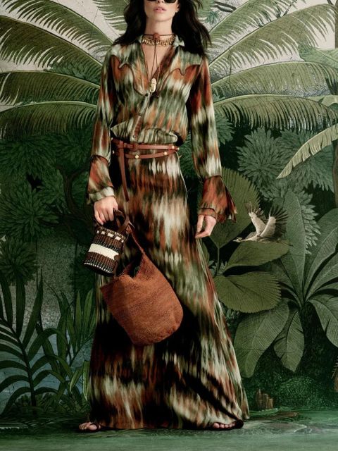 Johanna Ortiz Cabalgando abstract-pattern shirt - Brown