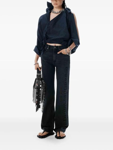 Alexander Wang logo-detail jeans - Grey - zdjęcie produktu nr 2