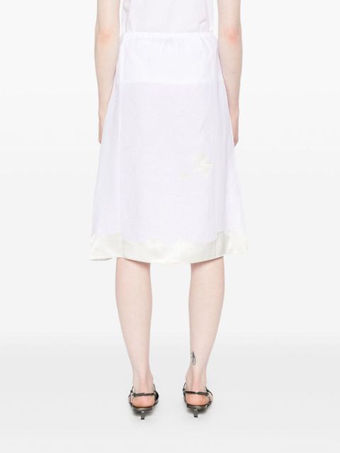 Prada embroidered linen skirt - White