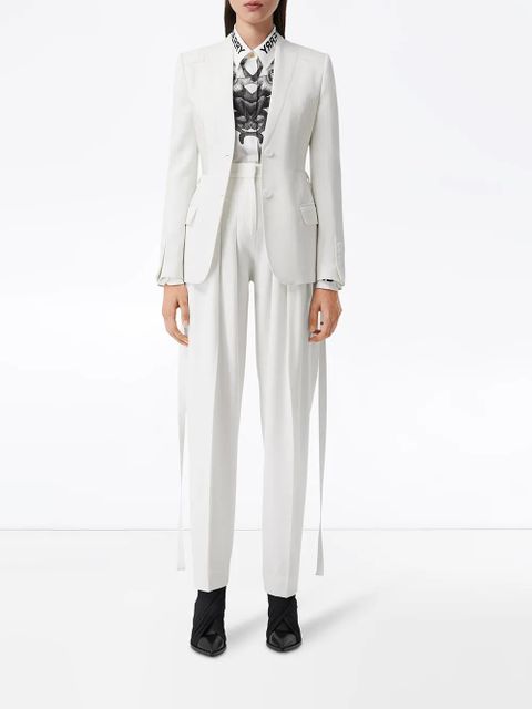 Burberry single-breasted belted blazer - White