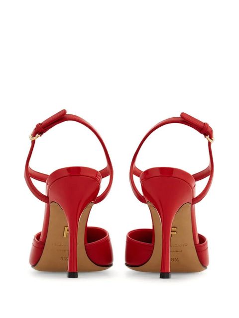 Ferragamo 95mm contrasting-inlays pumps - Red