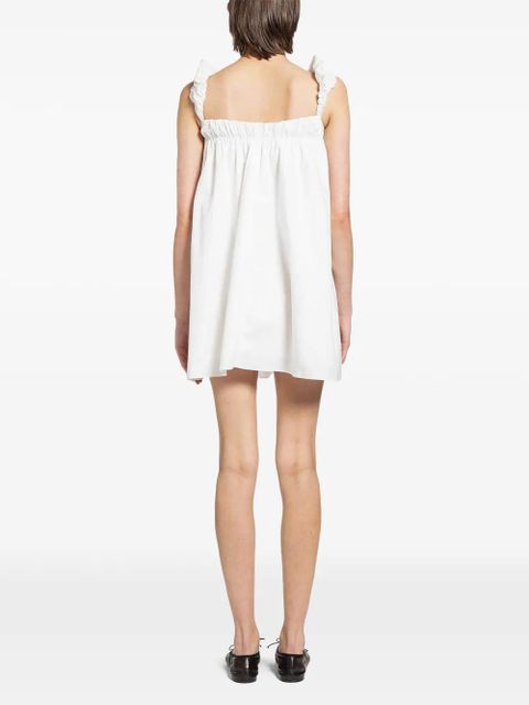 STAUD ruffled cotton dress - White