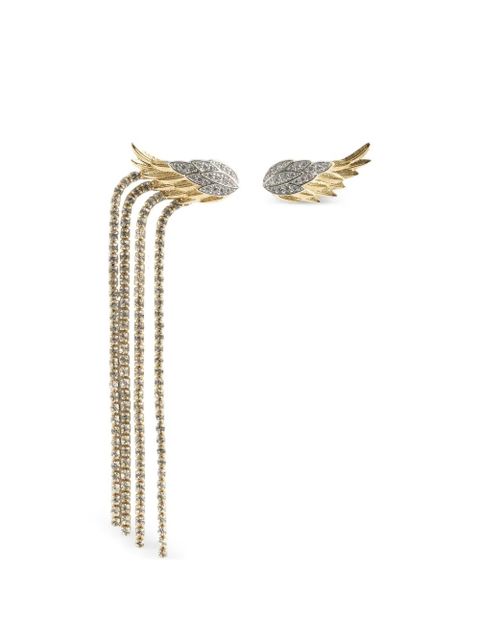 Zadig&Voltaire Rock Feather silver feather strass pendant earrings - Gold - zdjęcie produktu nr 1