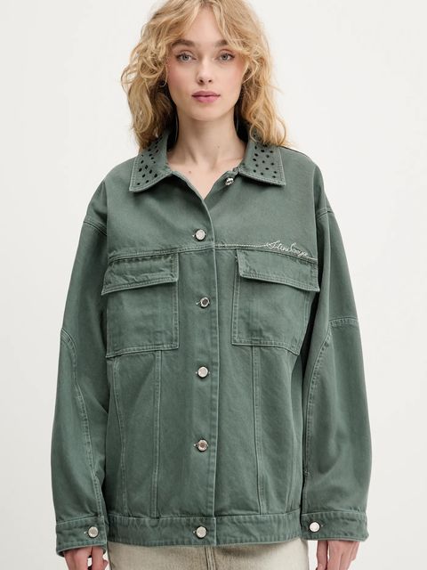 Stine Goya kurtka bawełniana kolor zielony przejściowa SG-PF25-J049-2393