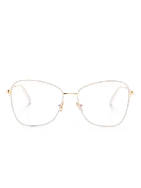 TOM FORD Eyewear FT5906B two-tone butterfly-frame glasses - Neutrals - zdjęcie produktu nr 1