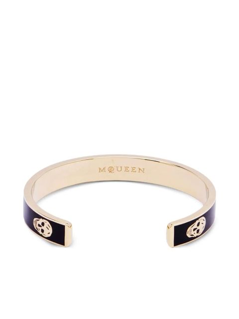 Alexander McQueen skull-embellished bracelet - Black - zdjęcie produktu nr 2