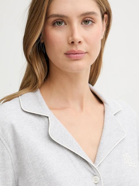 Lauren Ralph Lauren piżama bawełniana damska kolor szary bawełniana ILN92453