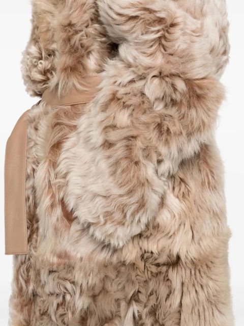 Yves Salomon shearling belted coat - Brown