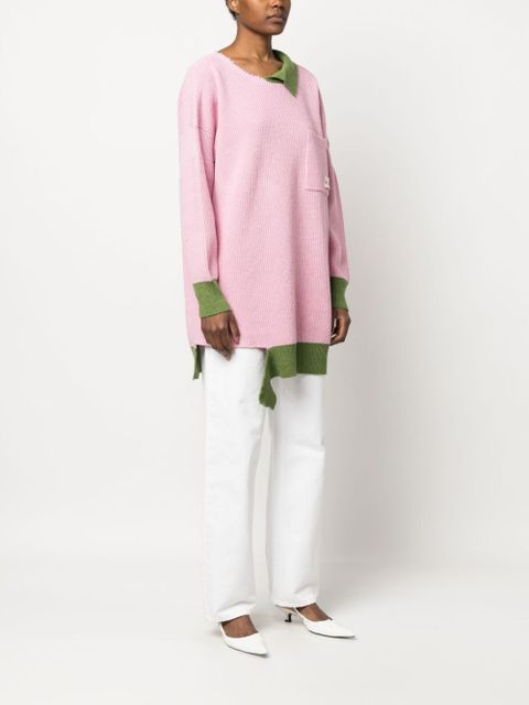 Marni Shetland asymmetric jumper - Pink