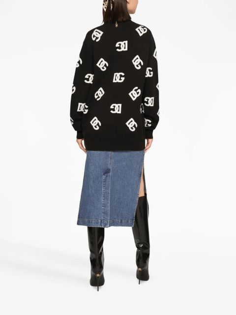 Dolce & Gabbana DG monogram virgin wool cardigan - Black