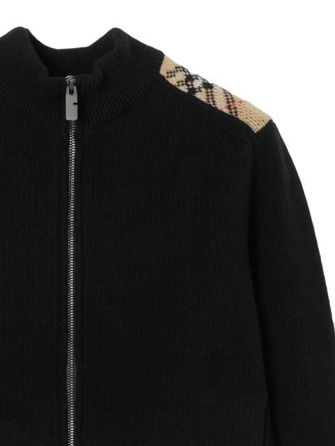 Burberry check funnel-neck cardigan - Black - zdjęcie produktu nr 2