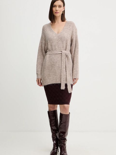 Guess sweter z domieszką wełny KIYOKA damski kolor brązowy W5BR0P Z4302