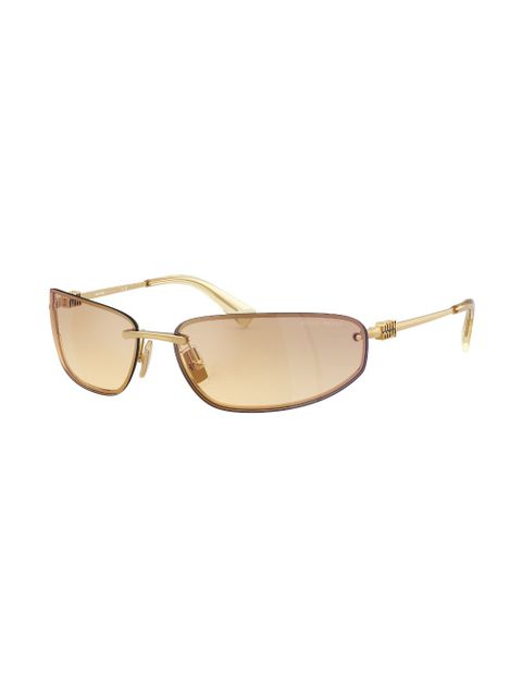 Miu Miu Eyewear oval-frame sunglasses - Gold - zdjęcie produktu nr 2