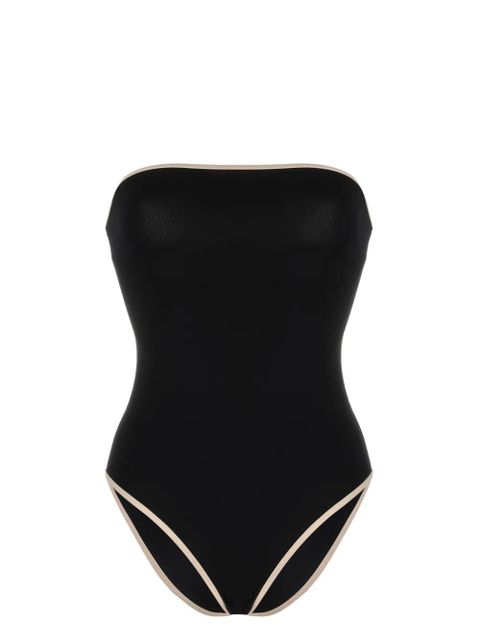 TOTEME striped-edge strapless swimsuit - Black - zdjęcie produktu nr 1