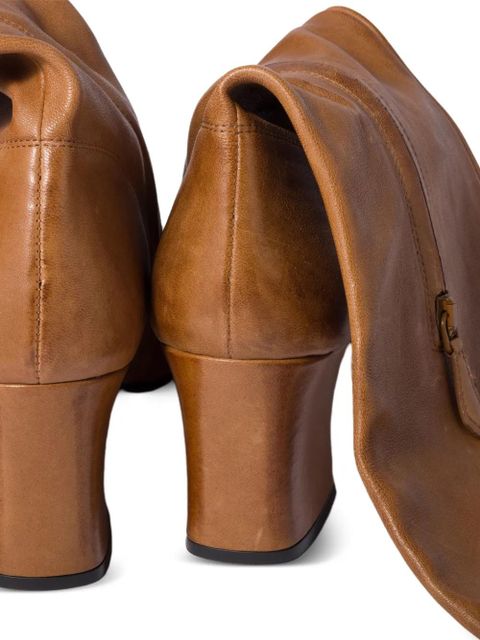 Miu Miu 65mm buckle-fastening leather boots - Brown