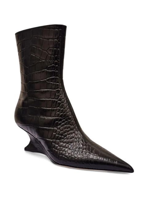 Paris Texas Nina crocodile-effect sculpted boots - Black - zdjęcie produktu nr 2