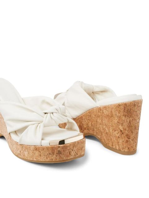Jimmy Choo 95mm Avenue wedge sandals - White