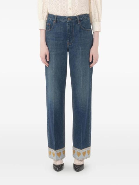 Valentino Garavani high-waisted boyfriend jeans - Blue