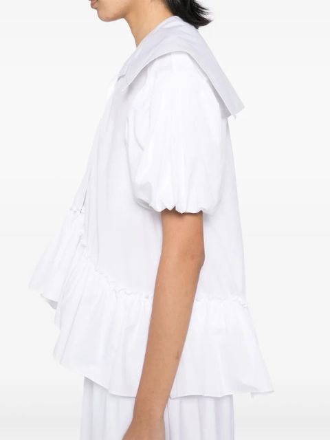 Simone Rocha sailor-collar puff-sleeves shirt - White