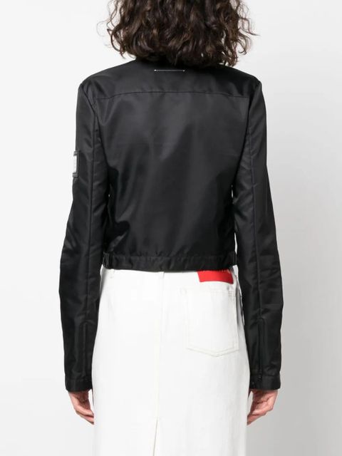 MM6 Maison Margiela logo-patch cropped jacket - Black - zdjęcie produktu nr 2