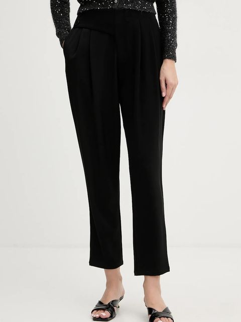 Fracomina spodnie damskie kolor czarny fason cygaretki high waist FJ25WV4004W42901