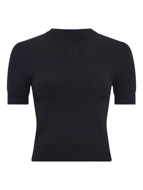 Marine Serre moon-logo knit sweater - Black