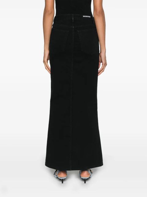 Balenciaga mid-rise denim skirt - Black