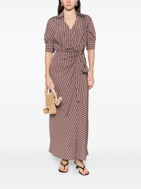 PINKO striped maxi shirt dress - Brown - zdjęcie produktu nr 1