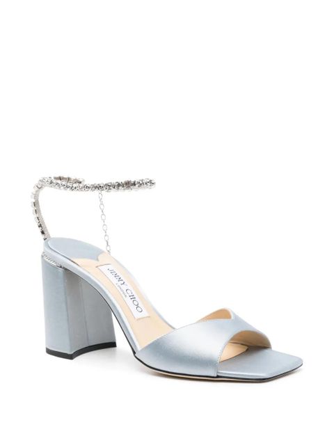 Jimmy Choo Saeda 80mm crystal-strap sandals - Blue - zdjęcie produktu nr 2