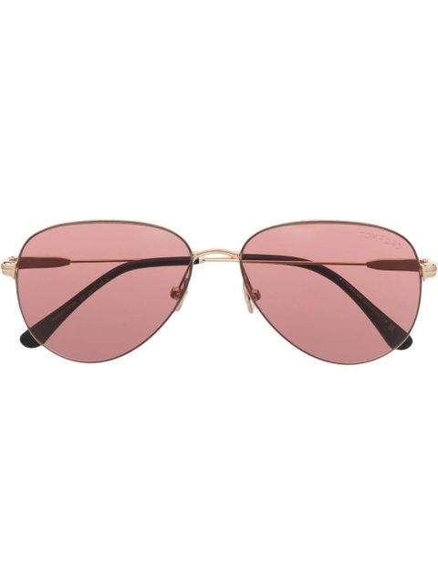 TOM FORD Eyewear pilot frame sunglasses - Gold - zdjęcie produktu nr 1