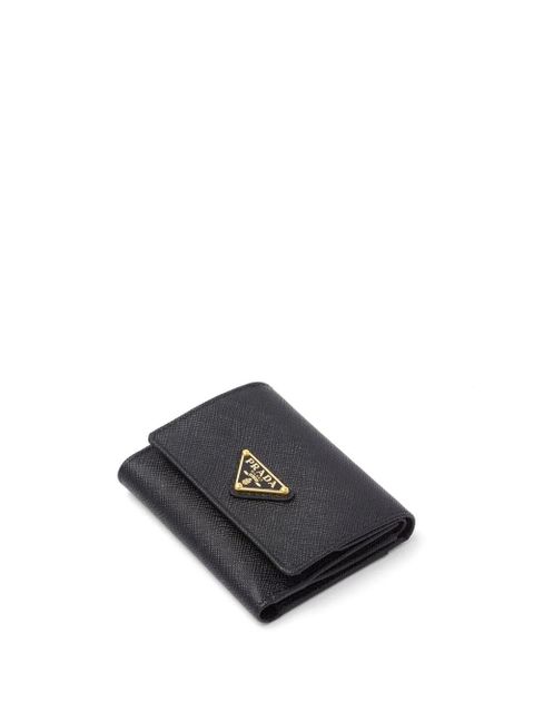 Prada logo-plaque leather wallet - Black