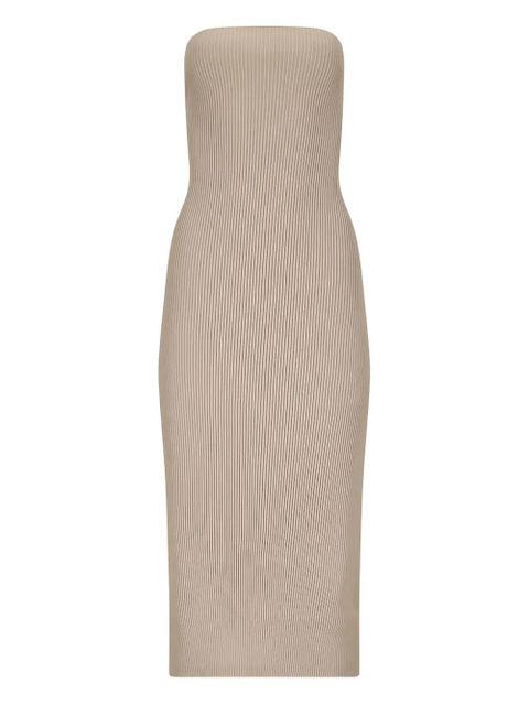 Max Mara ribbed strapless midi dress - Neutrals - zdjęcie produktu nr 1