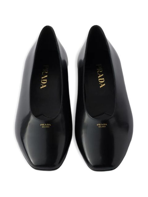 Prada brushed leather ballerinas - Black