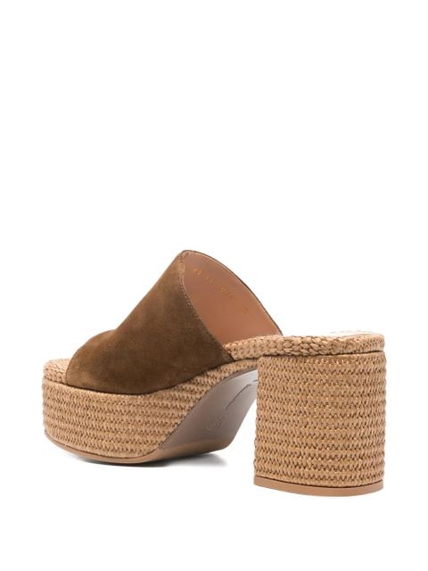 Gianvito Rossi platform suede mule sandals - Brown